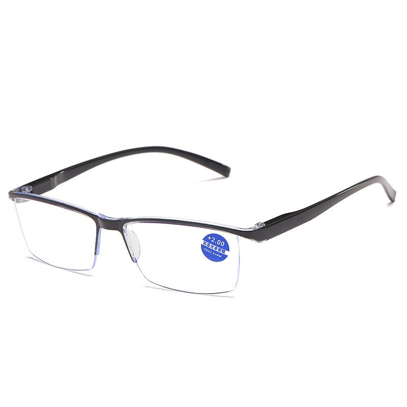 thumbnail image 2 of FELRES Men's Square Bifocal Reading Glasses – Anti-blue Light, Full Frame, Transparent Lens, XY3062-1 2 of 4
