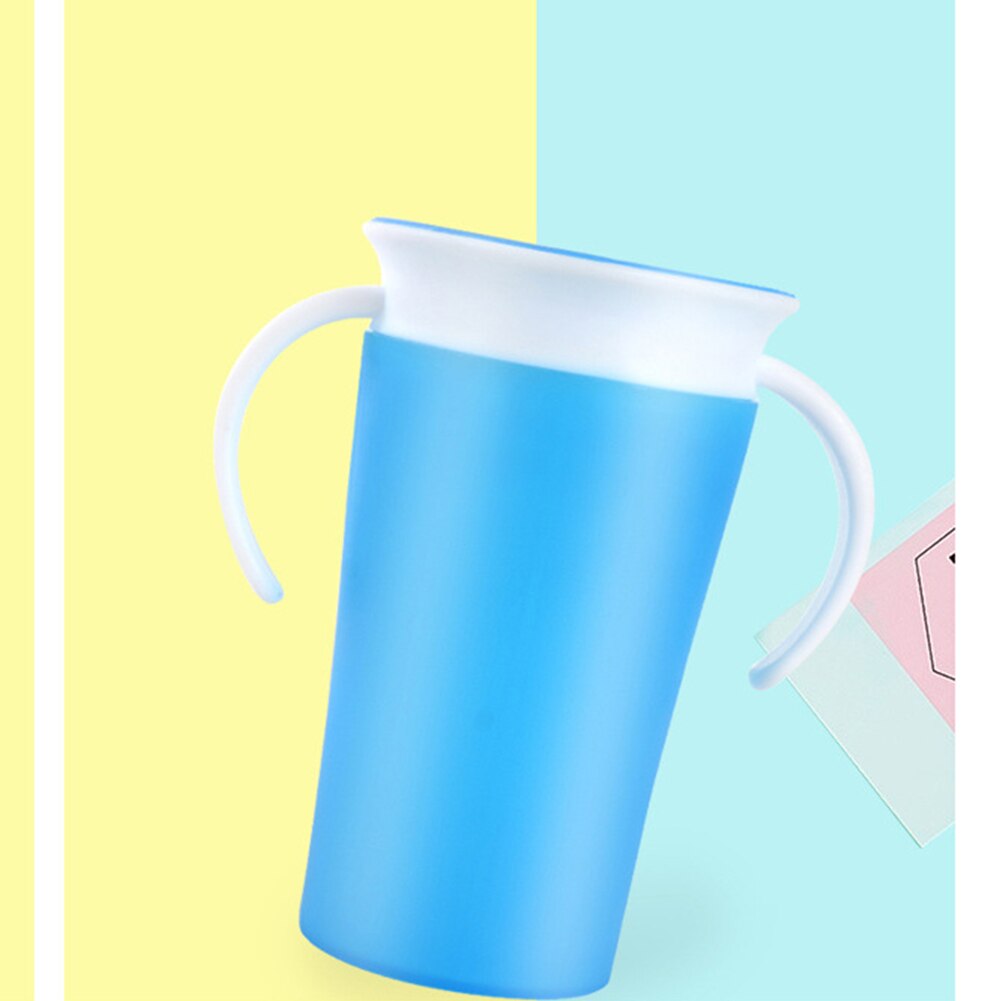Water Anti Spill 360 Degree Cup Portable Training Smooth With Handle Easy Clean Learning Silicone Soft Toddler Drinking Solid
