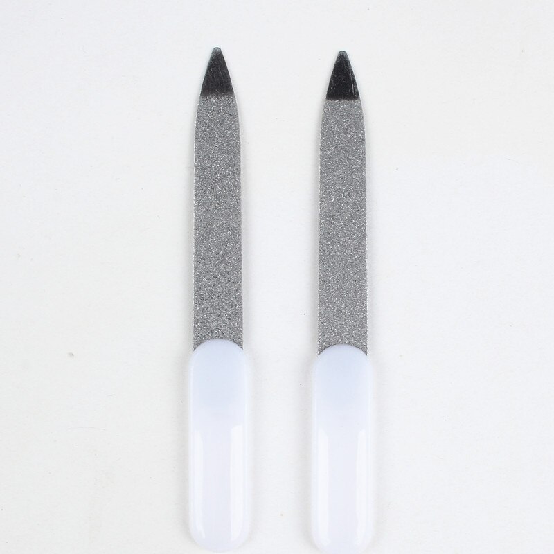 6 unids/lote, lima de uñas de acero inoxidable, Lima para pulir uñas, pulidor, removedor de pulir, lija portátil, herramienta para limar callos: 6pcs  White