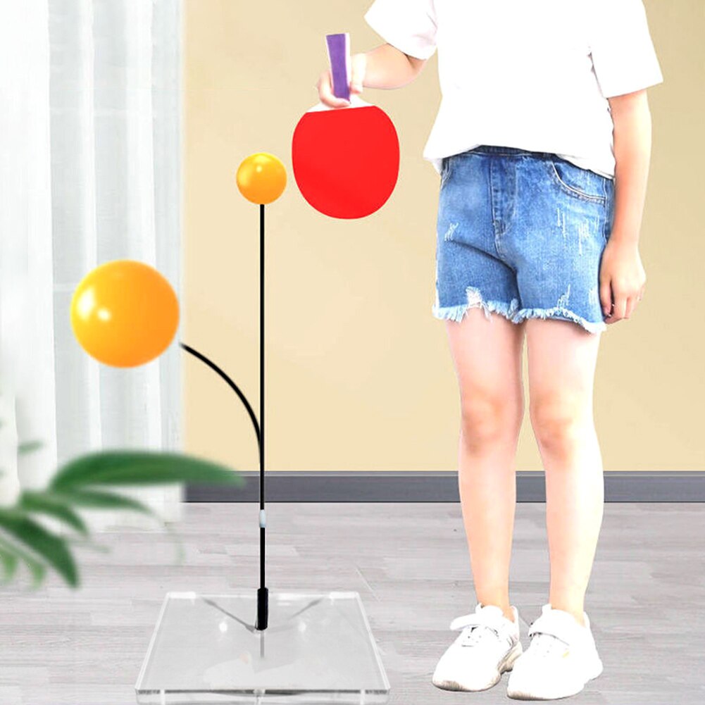 Table Tennis Training Practice Elastic Shaft with 3 Ping Pong Ball 2 Racket Table Tennis Balls/Cover/Edge Protector