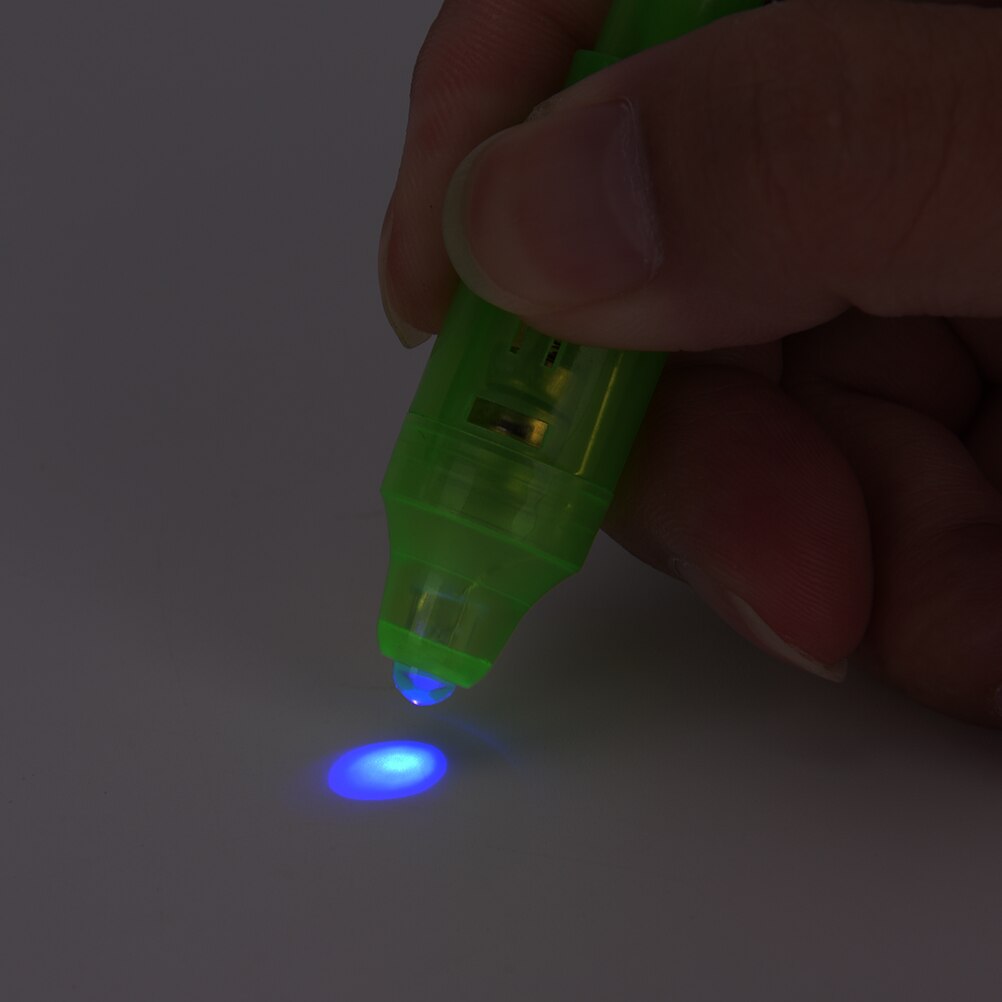 2 In 1 UV Black Light Combo Drawing Invisible Ink Pen Stationery School Office 13.3cm big head light pen