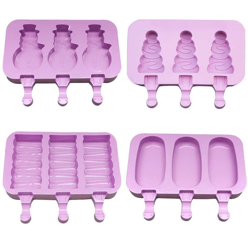 Christmas DIY Homemade Ice Cream Mold Silicone Cake Mold With 50 Sticks Silicone Ice Cream Mold Popsicle Mold