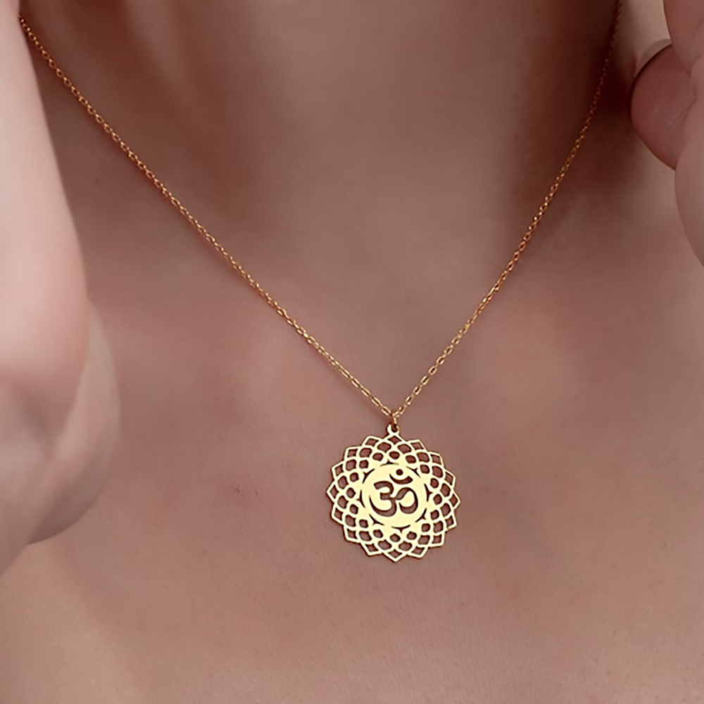 Collar budista hindú de Yoga Om Aum para hombres y mujeres, amuleto talismán sobrenatural, joyería de acero inoxidable, accesorios Shiva