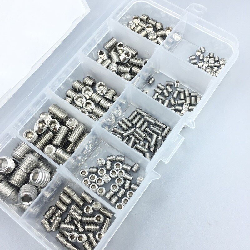 100PCS M3 M4 M5 M6 M8 Allen Head Hex Socket Set Screw Carpenter's Small Screw Furniture Wooden Box Hardware Accessories