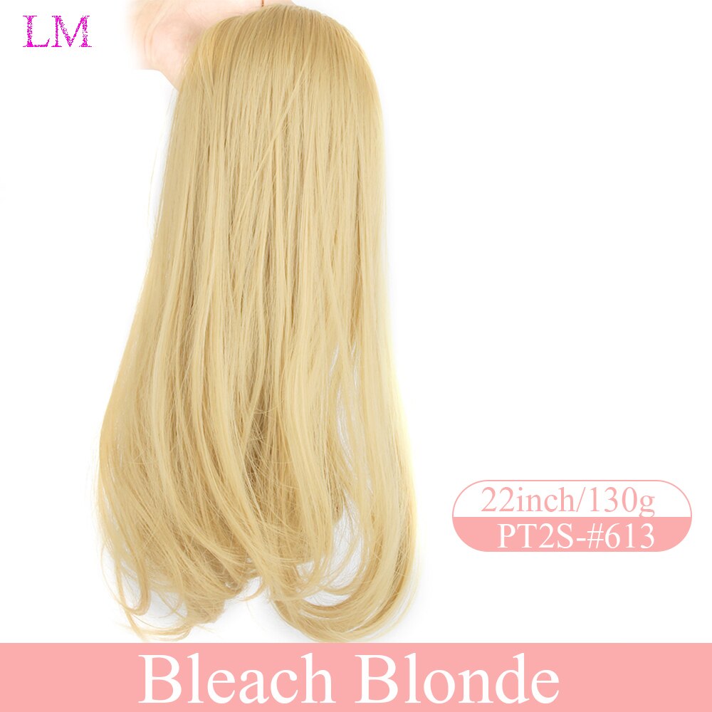 Lm Paardenstaart Trekkoord Straight Lint Paardenstaarten Clip In Hair Extensions 55 Cm, 22 "Pony Tail Paardestaart Synthetische Haarstukjes: 4/30HL