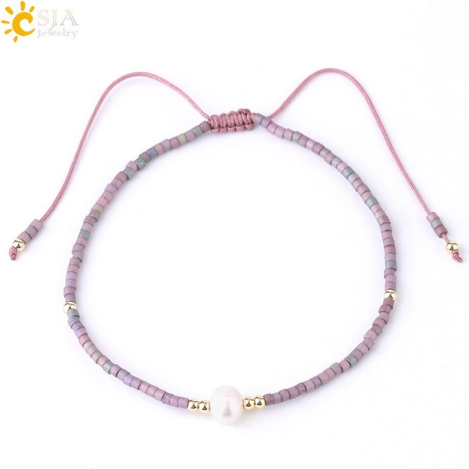 CSJA, Pulseras Miyuki de verano para Mujer, Pulseras para Mujer, , cuentas de perla Delica, joyería de mano, pulsera chapada en Color Metal S337: I