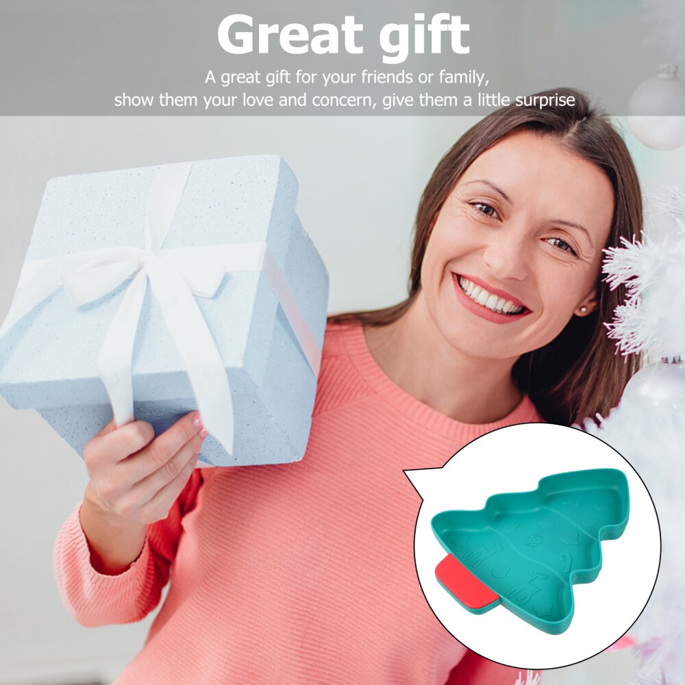 1Pc Multifunction Christmas Tree Shape Fruit Plates Candy Snack Trays