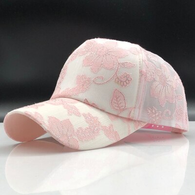 Vrouwen Baseball Cap Schilderij Borduurwerk Bloem Meisjes Snapback Hoeden Vrouw Vrouwelijke Cap Mesh Zomer Zonnehoed: 1