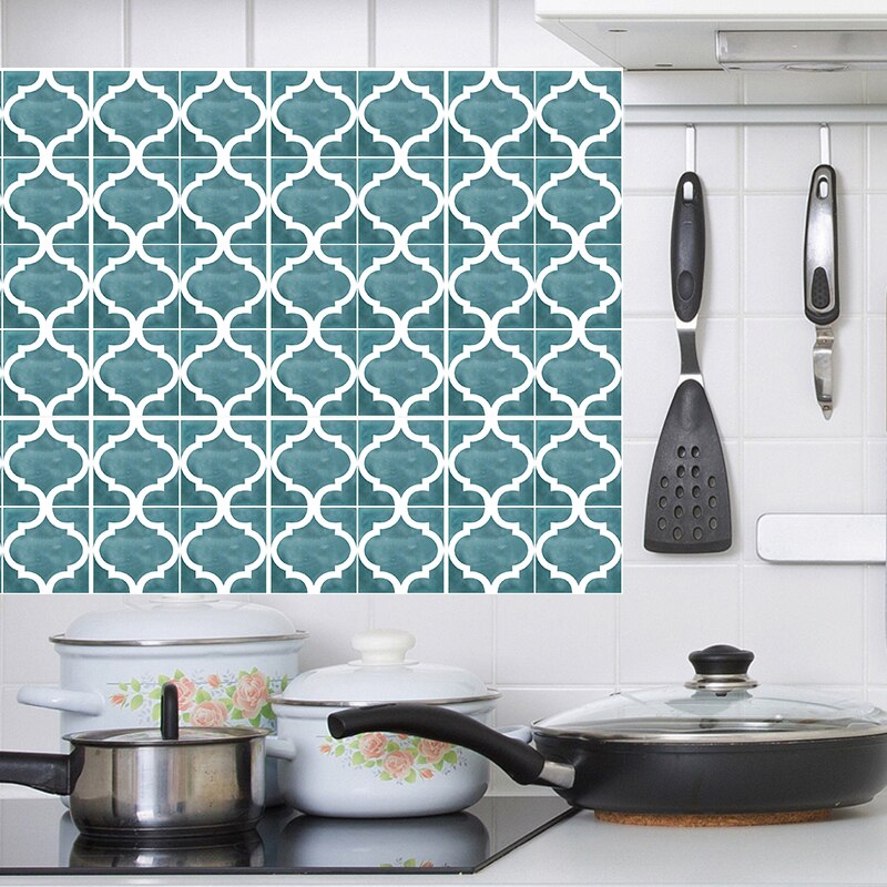 Kitchen Backsplash Wall Tile Sticker,Black Waterproof Marble Tiles,Adhesive Bathroom Sticker Wall Tile Decoration