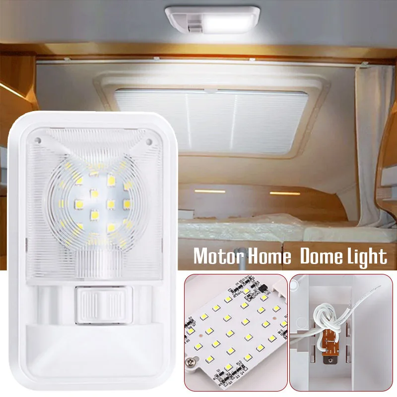 LED Loftlampe til RV - 12V - Naturlig Hvid Indendørs Belysning til Bil/Trailer/Camper/Boat