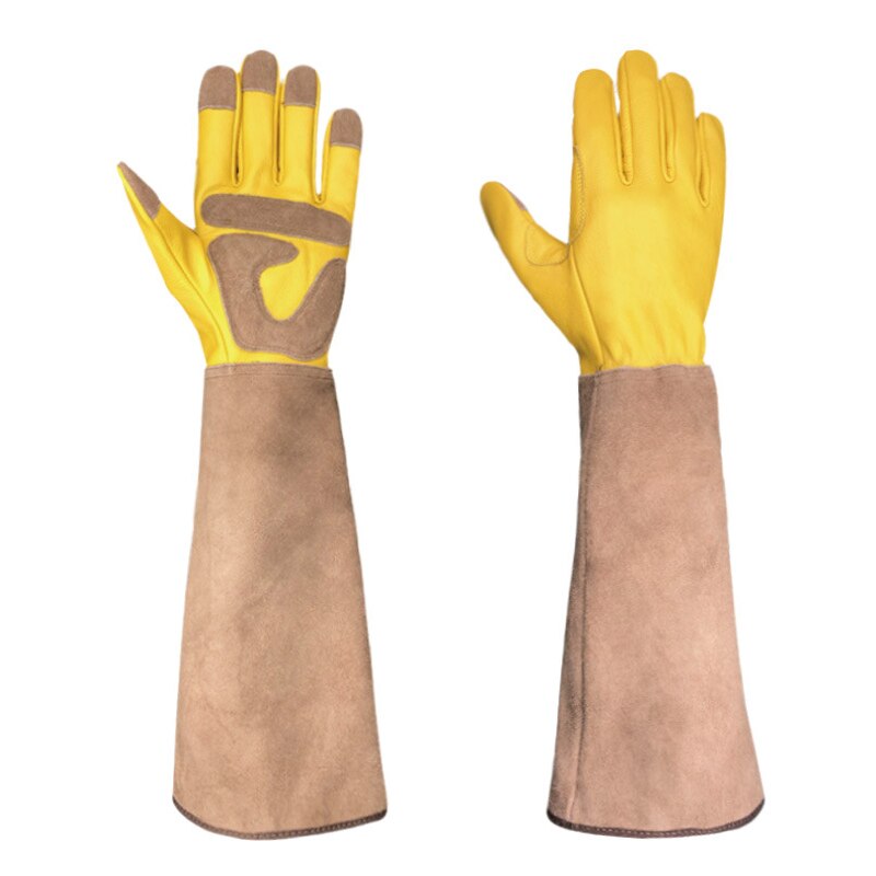 Guantes de jardinería largos, guantes de jardín a prueba de espinas de poda rosa con guanteletes largos de protección para el antebrazo, Unisex, TB: M