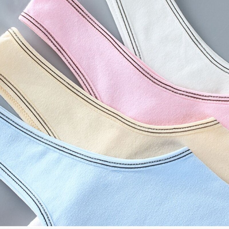 3pc/Lot Girl Bra Teen Crop Top Underwear Vest Racerback Puberty Sport Training Bras Letter Streetwear Tube Top 8-14Years