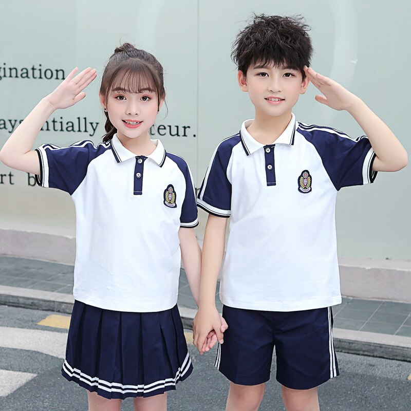 school girl uniform summer style boy British style children's middle school uniforms for primary school students