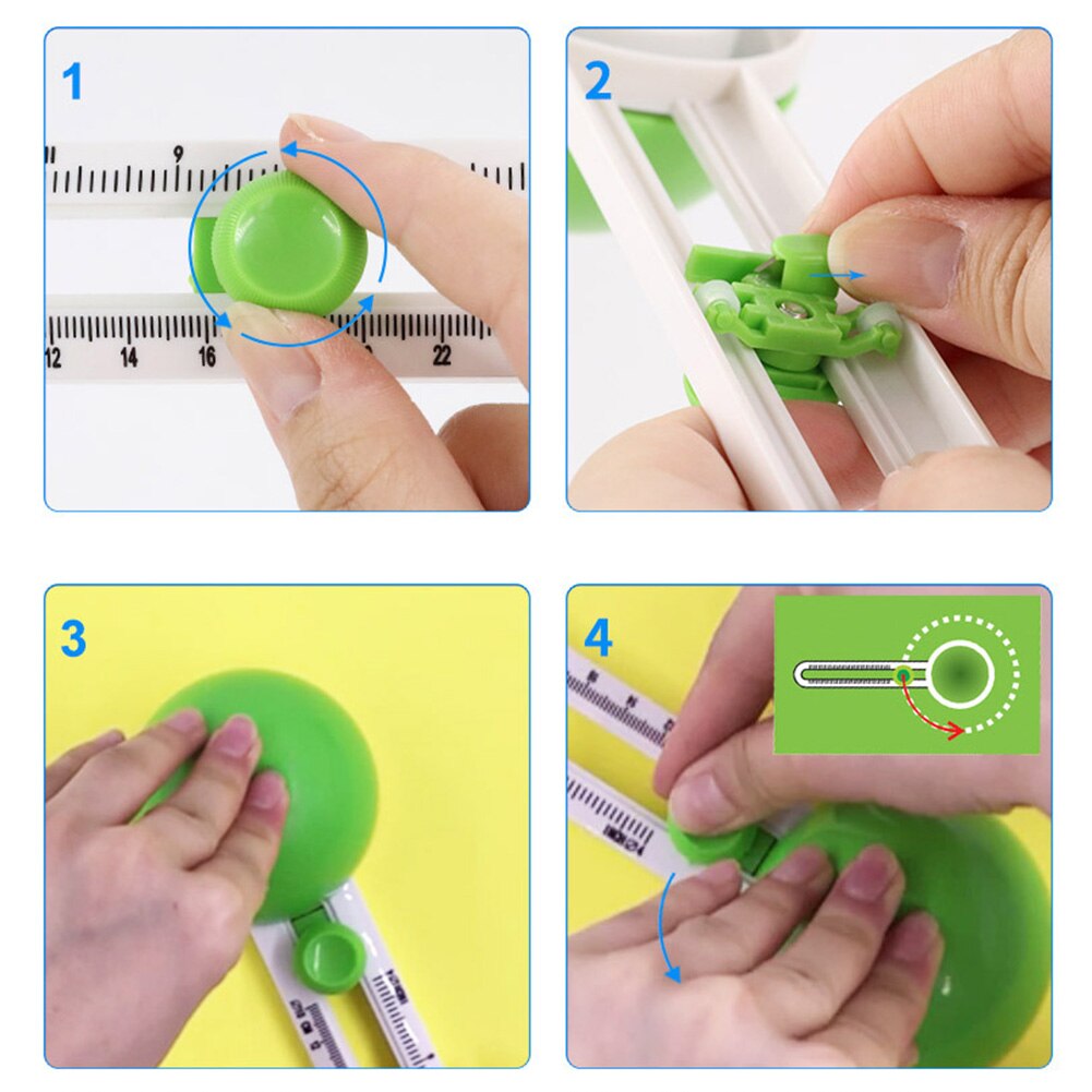 Multi-functional Circle Cutter Rotary Paper Knife Hand Tool Portable Art Craft Scrapbooking Pictures Round Mini DIY Cards Making