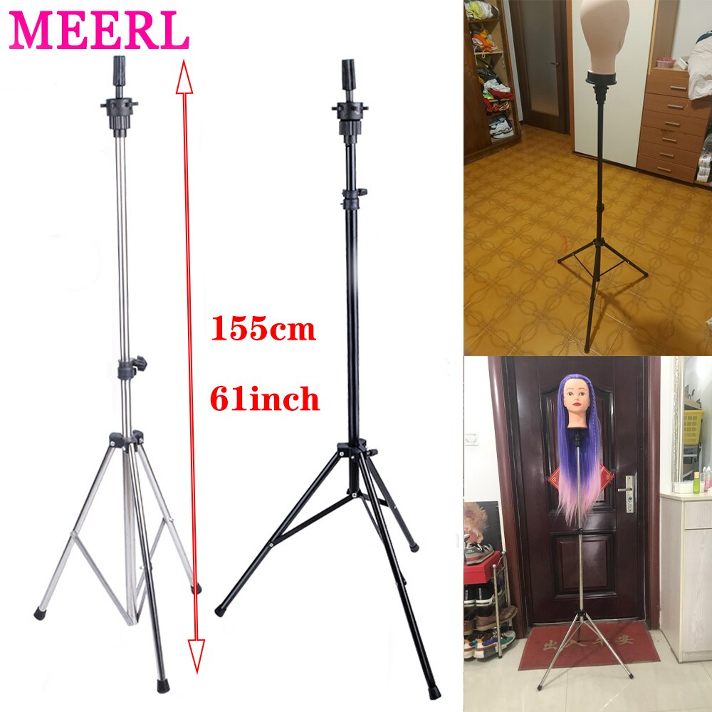 Regulowany stojak na perukę statyw głowa manekina stojak na kosmetologię trening fryzjerski z czepek na perukę, t-szpilki, klipsy, torba robić przenoszenia