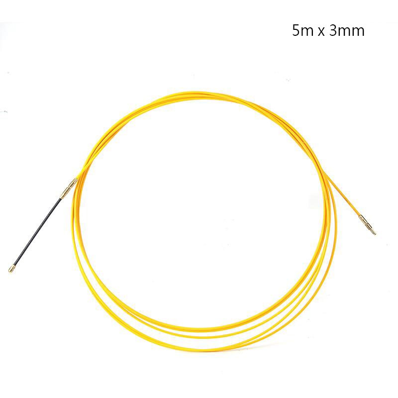 25m/15m/5m glassfiber trykk avtrekker metalltråd kabel kanal elektrisk guide enhet kabel slange rodder fisk teip metalltråd hjelpemiddel holdbar: 5m x 3mm