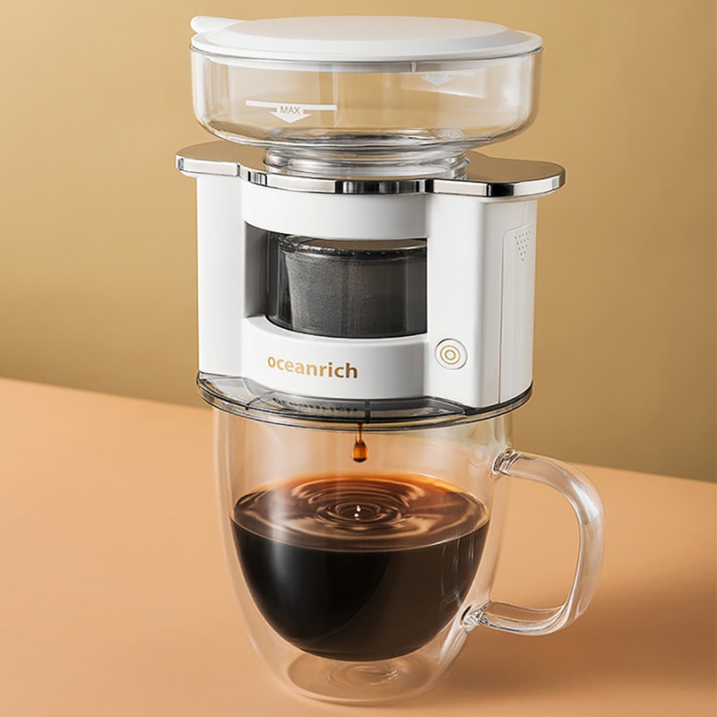 Oceanrich kaffemaskine automatisk håndbryggning kaffemaskine amerikansk bærbar elektrisk roterende ekstraktionskande filterkrukke