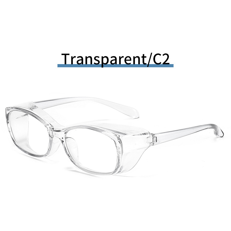Square Safety Goggles with Side Shields Blue Light Blocking Glasses PC Lens Anti-allergy Windproof Anti Splash Eyewear: C2