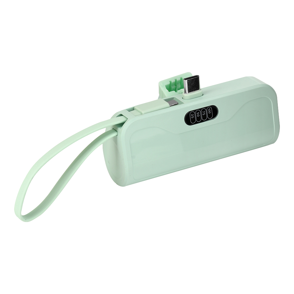 No soldering 1 cell 18650/21700 battery DIY case For Type-C DIY rechargeable battery Mobile power case with stand: green