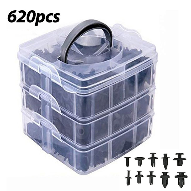 Clips de sujeción para coche, sujetadores mixtos para puerta, Panel embellecedor, remache de parachoques, retenedor, cubierta de motor de empuje, Clip para guardabarros, 300/620 Uds.: Naranja