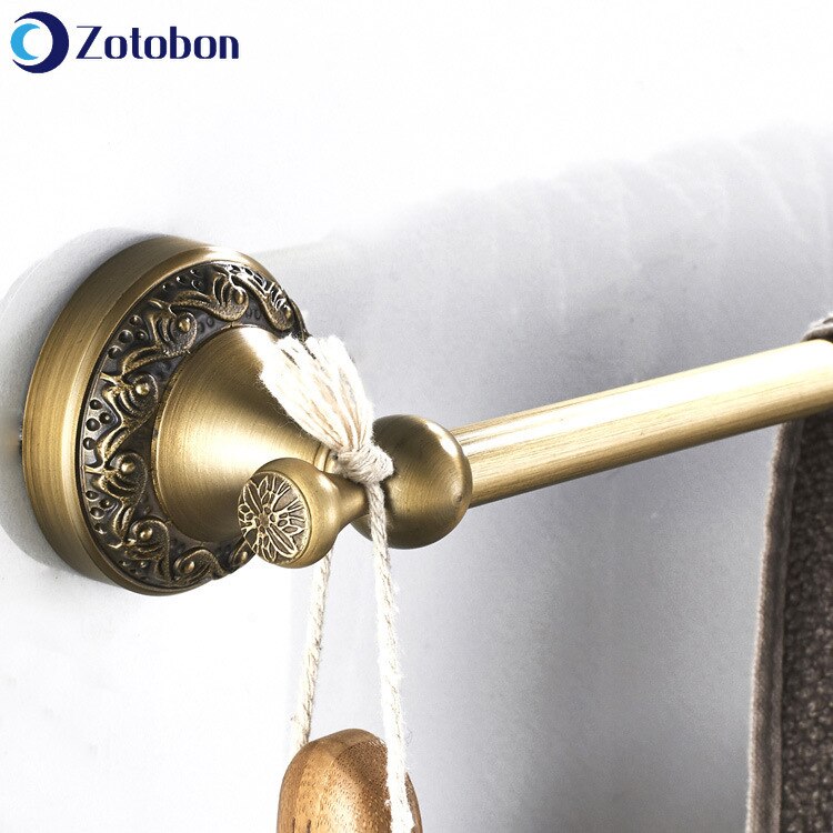 Zotobon badeværelse hardware messing håndklæde barer europæisk stil badeværelse antik enkelt håndklæde bar håndklædeholder bøjle  f202