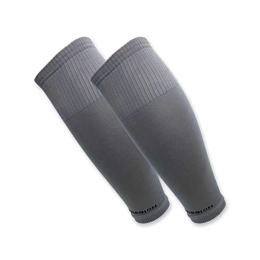 Cubierta de calcetines de fútbol de compresión, calentadores de piernas de compresión, calcetines de pantorrilla con absorción de sudor: Gris