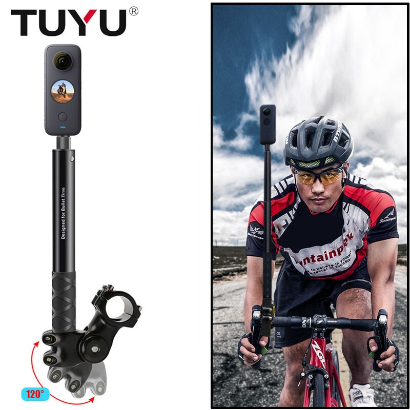 Motorcycle Camera Monopod Holder Handlebar Mount Bracket for GoPro &amp; Insta360 One X2 R bicycle Invisible Selfie Stick Accessory