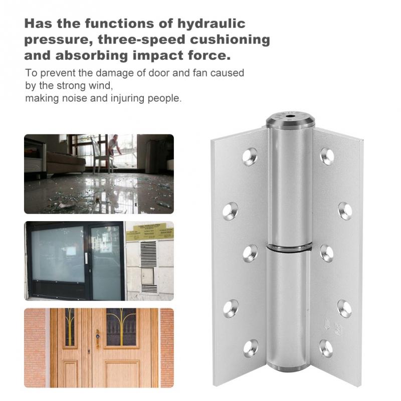 5inch H-shaped Mute Hydraulic Buffer Hinge Automatic Right Open Closing Hinge Door Closer Sand Silver deurscharnieren