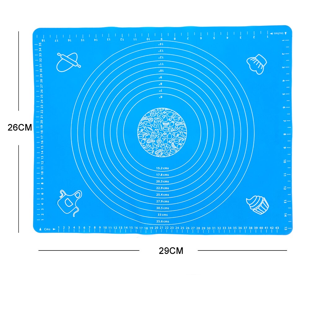 Feuille pour pâte à Pizza, pâtisserie, pâtisserie, ustensiles de cuisine, tapis de cuisson antiadhésif en Silicone: Blue 26x29