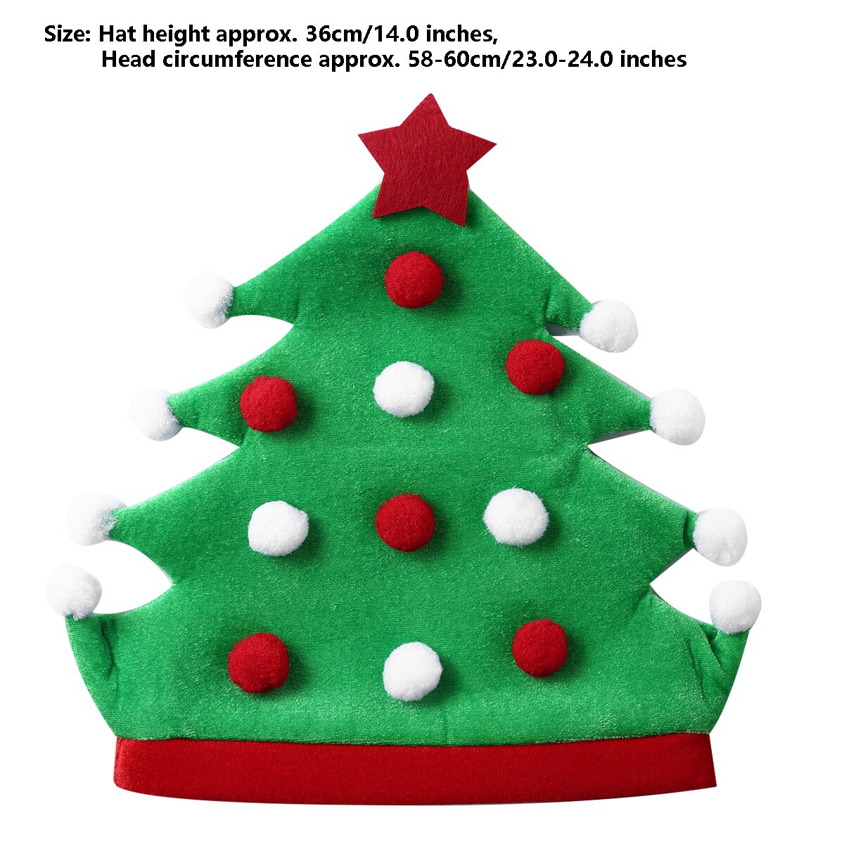 Unisex Volwassenen Zachte Fluwelen Kerstboom Hoed Santa Cap Xmas Party Haar Accessoires Grappige Kerst Hoed Partijen Hoofddeksels