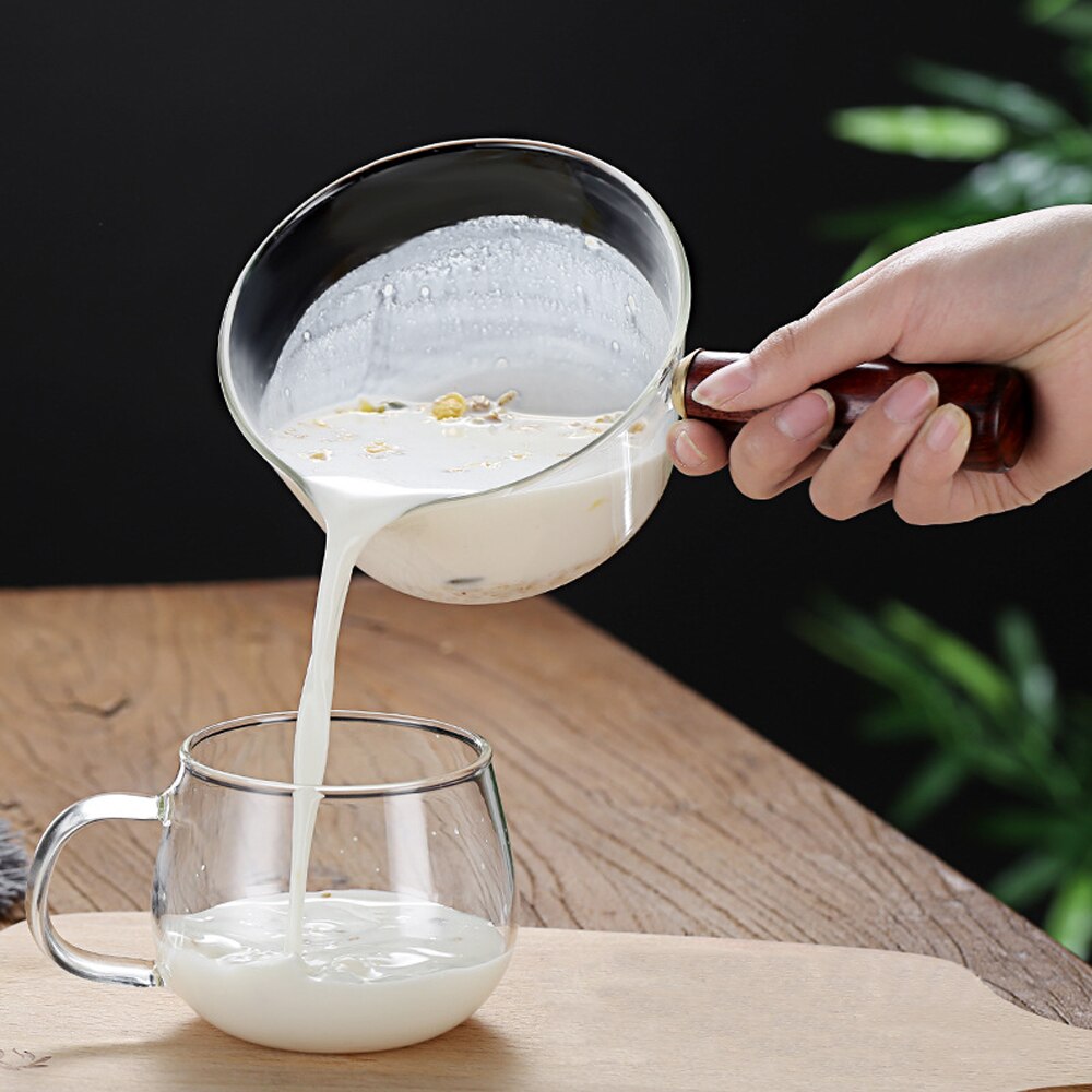 Transparent Glass Pot Single Handle Baby Food Supplement Soup Pot Korean Instant Noodle Pan Salad Vegetable Bowl