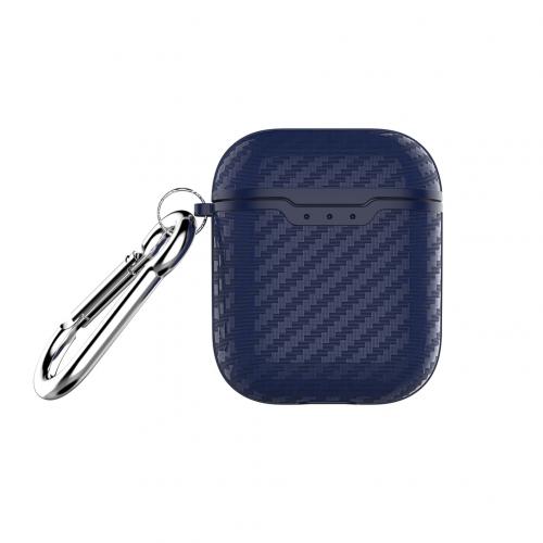 Funda protectora de fibra de carbono a prueba de polvo para AirPods 1/2, auricular Bluetooth: Bluefor AirPods 1