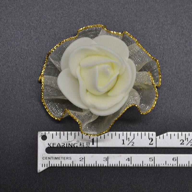 20 stk 4cm rosehoder kunstige skumblomster med glitter tyll til bryllup tutu dekorasjon utklippsbok diy blomsterkrans bukett