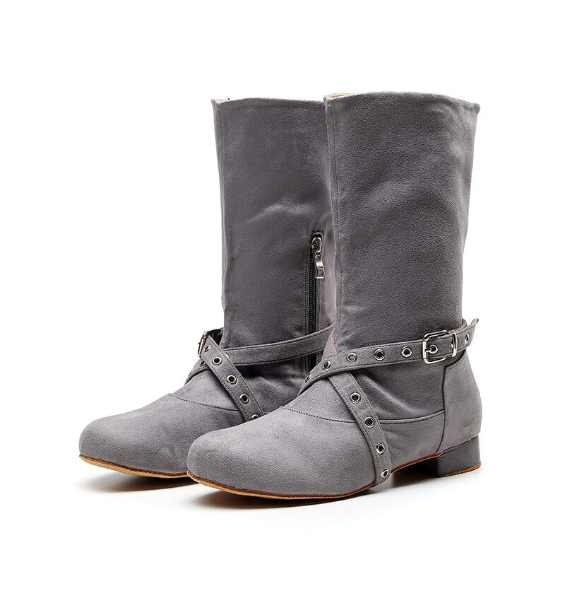 Women Latin Dance Shoes Soft Sole boots Ballroom Tango Ladies performance clothing long dance boots Low-heeled For Women Girls