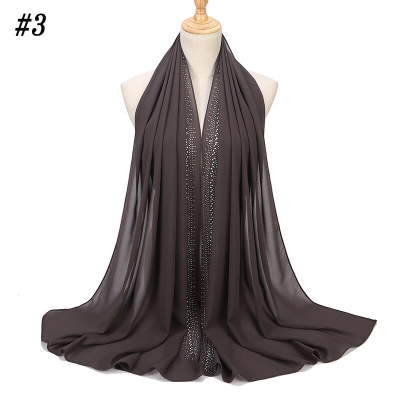 islamischen Glitter kopftuch Strass hijab schal chiffon muslimischen kopf wrap schals Malaysia hijab türkisch islamische: 3