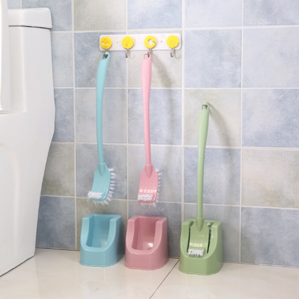 Juego de portaescobilla de doble cara cabezal de cepillo sin ángulo muerto limpieza profunda suave con Base fija almacenamiento conveniente para el baño