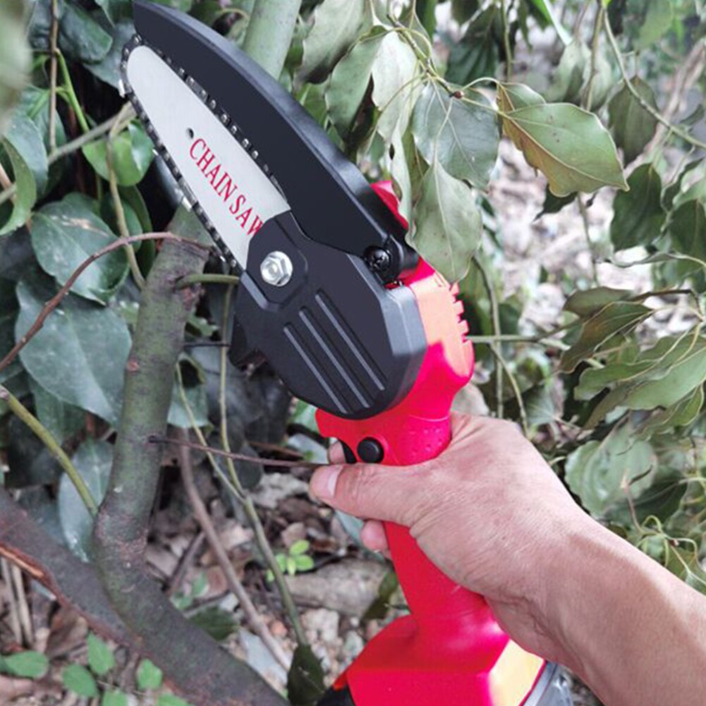 Lithium Battery Rechargeable Small Electric Chain Saws Woodworking Mini Pruning Garden Logging Saw Woodworking Electric Saw