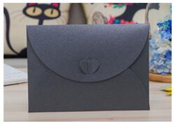 Retro Liefde Brief Aftrek Envelop Creatieve Romantische Liefdesbrief Envelop Verdikking 250 Gram Parel Envelop Tas 10 stks/partij: Carbon black