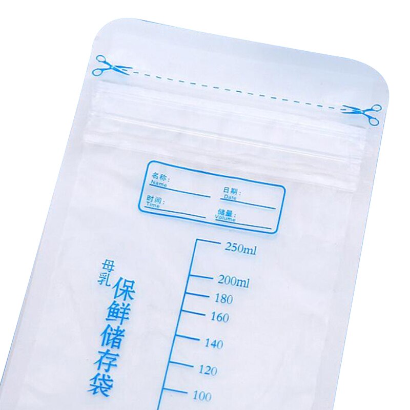 30Pcs Breast Milk Storage Bags 250ml Safety Mother Milk Organizer Bag Feeding Supplies Food Storage Breast Milk Bags