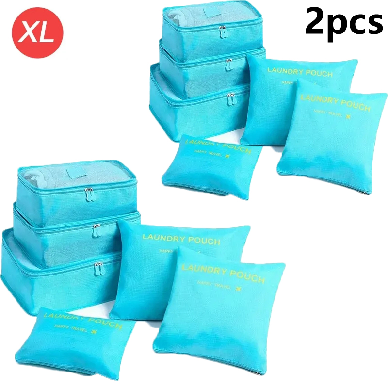 6-- delt stor reiseorganisator bærbar koffertorganisator klær sko sminkeveske bagasjeorganisator reiseoppbevaringsveske