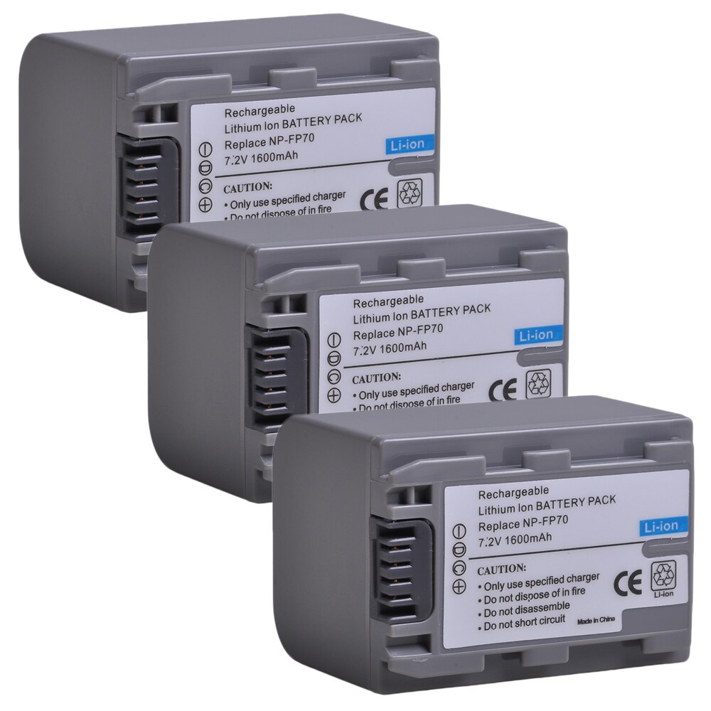 NP NP-FP70 FP70 NPFP70 NP-FP71 Bateria Da Câmera para Sony AC-VQP10 ACC-TCP5 DCR-DVD103 DVD105 DVD202E DVD203 HC16E: 3Battery