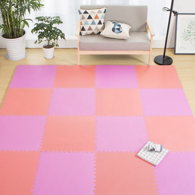 16 Pcs 30*30 Cm Baby Eva Foam Puzzel Speelkleed/Kids Tapijten Speelgoed Tapijt Voor Kinderen Baby oefening Vloertegels: pink and red