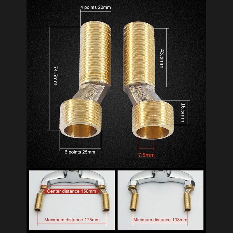 Badkamer Kraan Douche Vervangen Deel Verstelbare Adapter Massief Messing Wall Mounted Breedte Vervanging Hoekstopkraan Accessoires: C