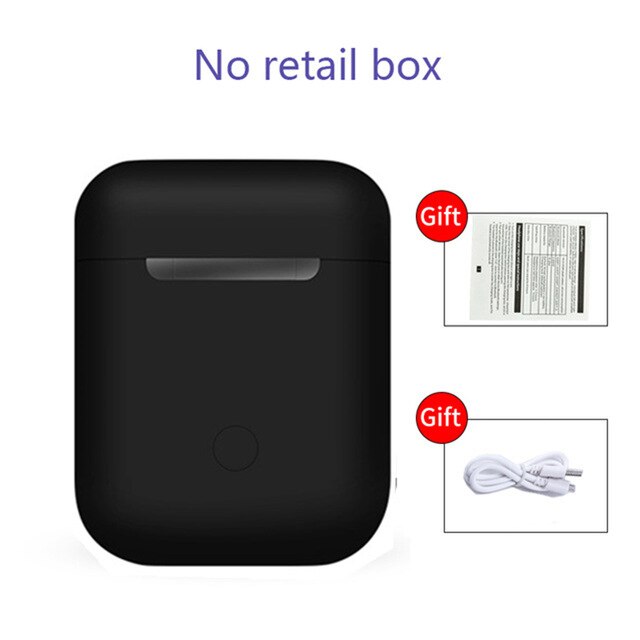 Original i12 TWS Bluetooth 5.0 Sport Earphone touch pop-up window HD Mic for iPhone Xiaomi Huawei Samsung Phone pk i9s i11 Tws: i12  black