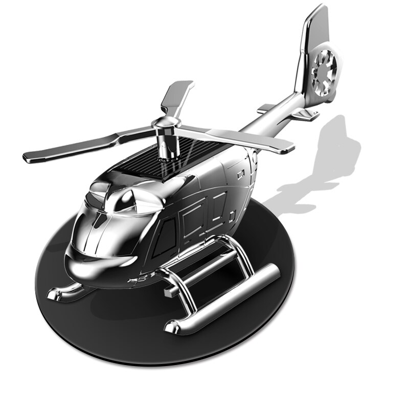 Vliegtuig ornament styling auto aromatherapie luchtverfrisser helikopter vliegtuig decoratie zonne-auto parfum geur auto: Zilverachtig