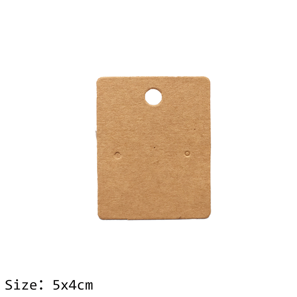 50 Uds. De etiquetas para tarjetas de exhibición de collares y pendientes, cartón para soporte de joyería, suministros de Material de embalaje para pequeñas empresas: Color chocolate