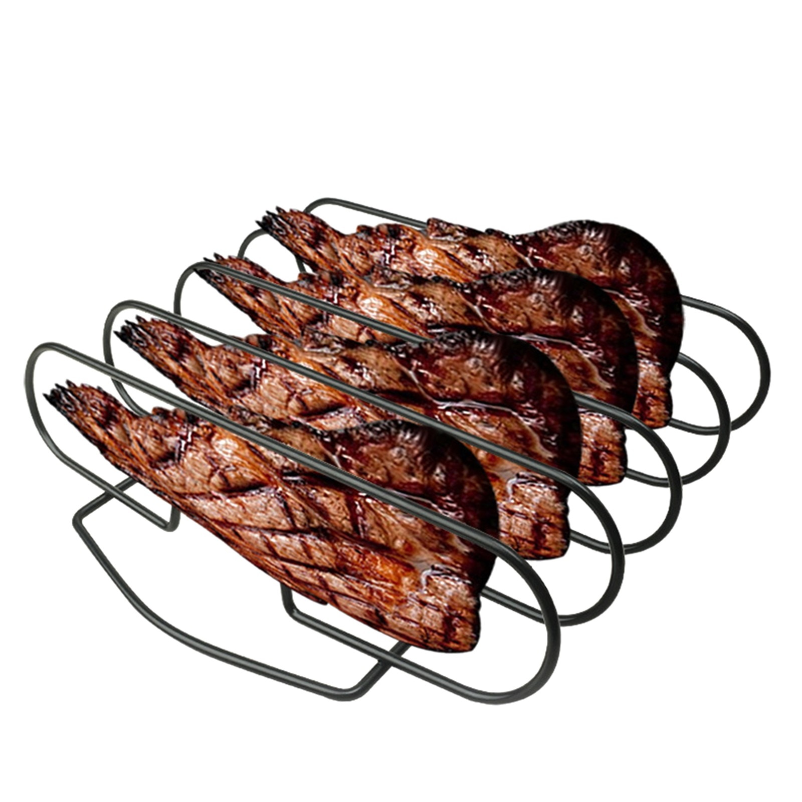 Non-stick Rib Plank Bbq Stand Barbecue Gebraden Rack Rvs Grillen Bbq Kip Rundvlees Ribben Rack Grillen baske