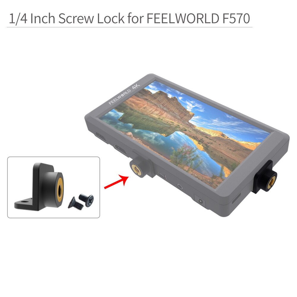 1/4 tommer skruelås til feelworld  f570 f450 t756 fh7 kamera feltmonitor gimbal