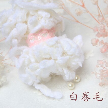 10G Krullend Vilten Wolvezels Naaldvilten Natuurlijke Zwervende Wol Vilten Wol Zachte Wol Fibre Voor Naaldvilten: 10g White