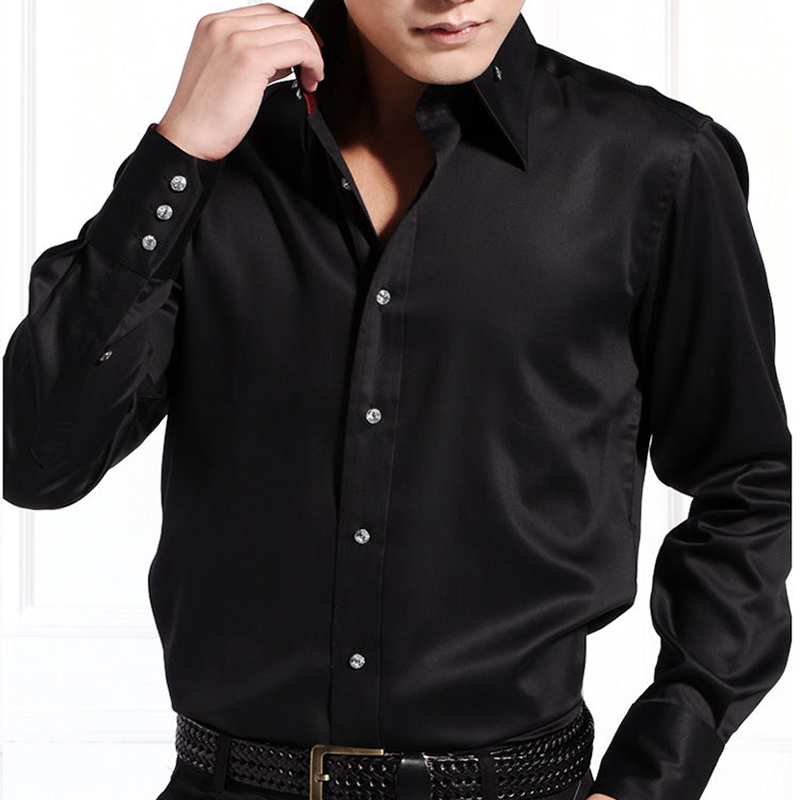 Camisa de vestir con cuello abotonado para hombre, camisa Formal de negocios de manga larga, informal, coreana, ajustada, de , Blanca